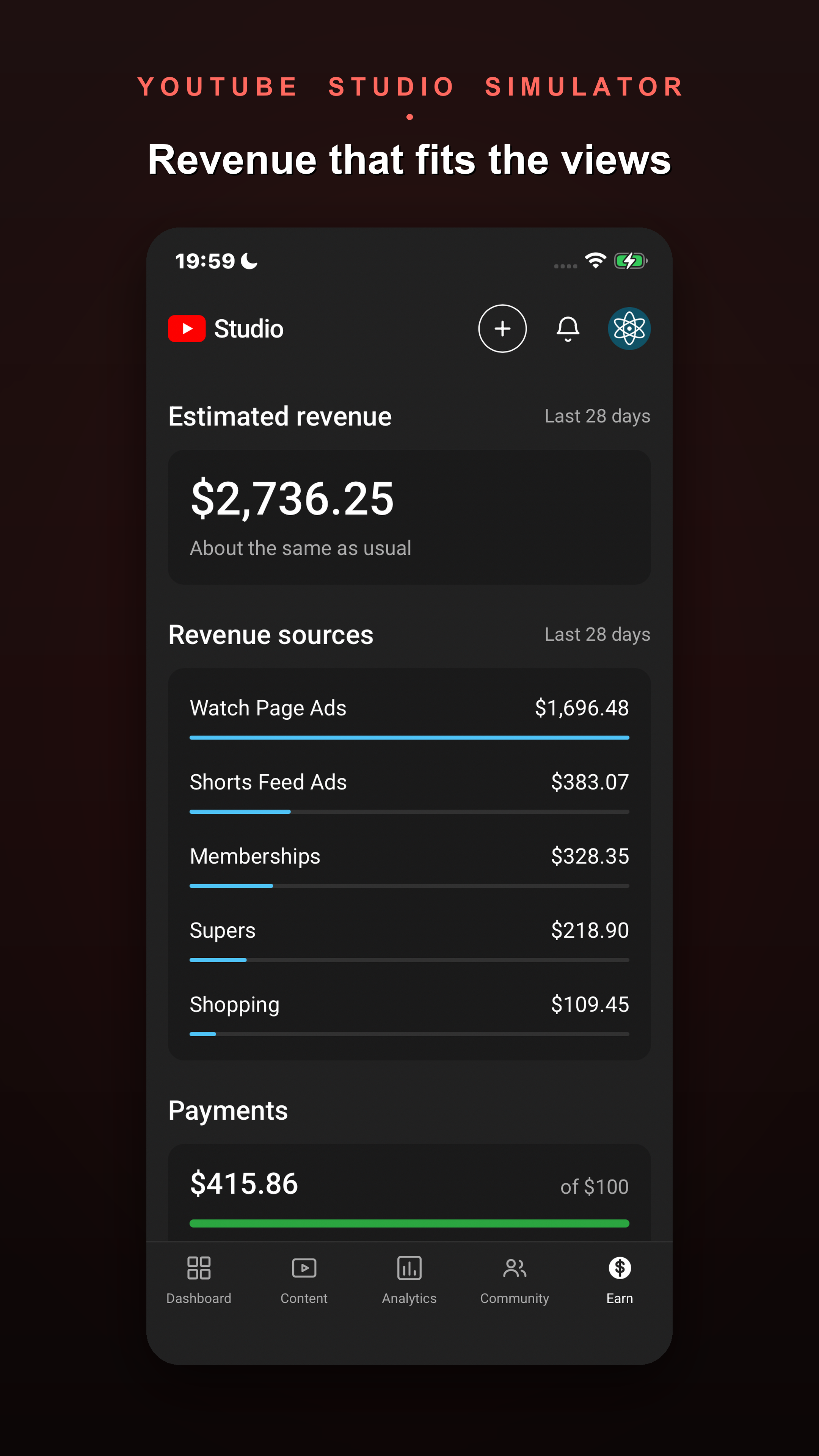 Earn — revenue sources and payments
